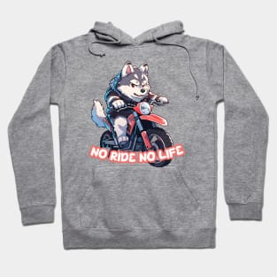 Cartoon Dog Rides Motorcycle to Fun Hoodie